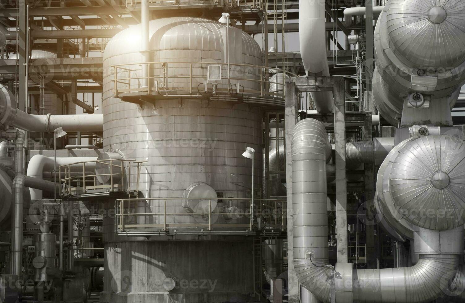 Industrial view at oil refinery plant form industry zone photo