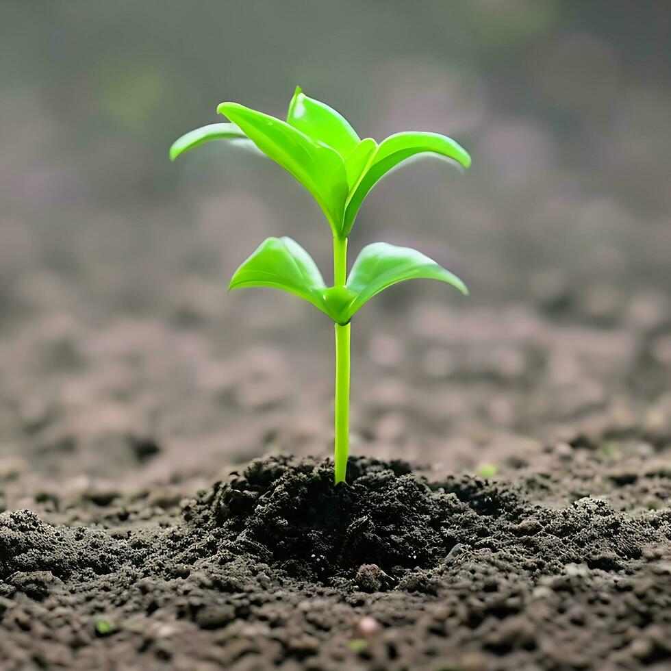 A delicate newly sprouted seedling gracefully thrives free image. ai generated photo