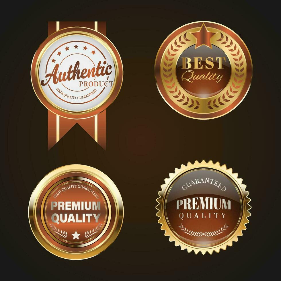 Luxury golden orange sale badges and labels. Retro vintage sale circle badge design vector