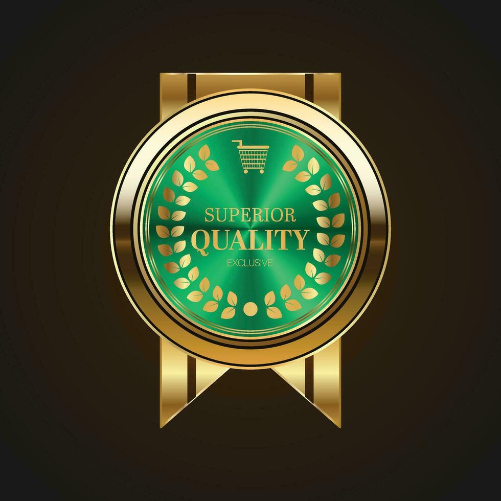 Luxury golden green sale badges and labels. Retro vintage sale circle badge design vector
