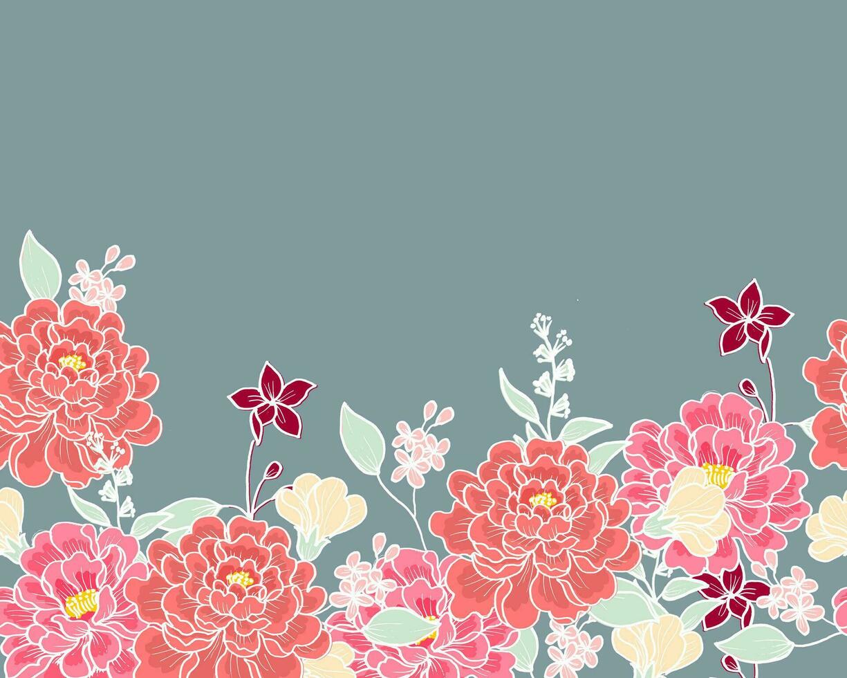 Hand Drawn Bold Rose Flower Background 34718058 Vector Art at Vecteezy