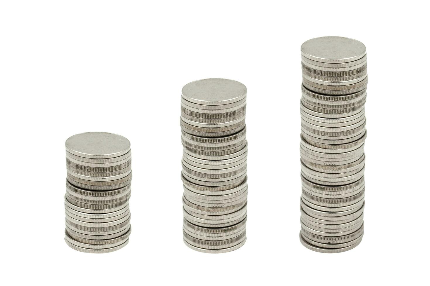 coin stack on white background photo