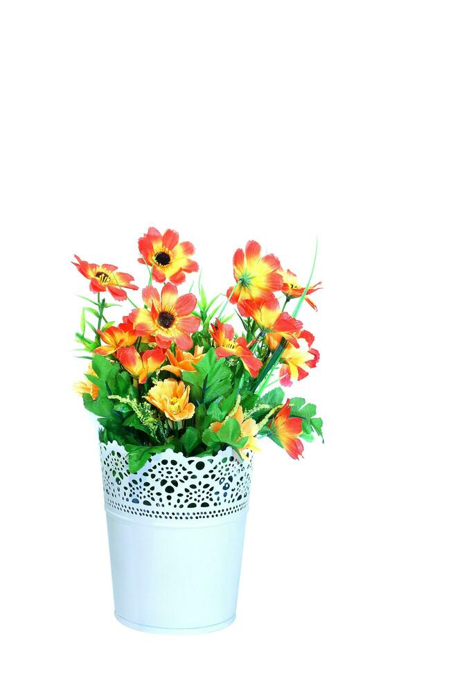 Plastic flower in vase photo