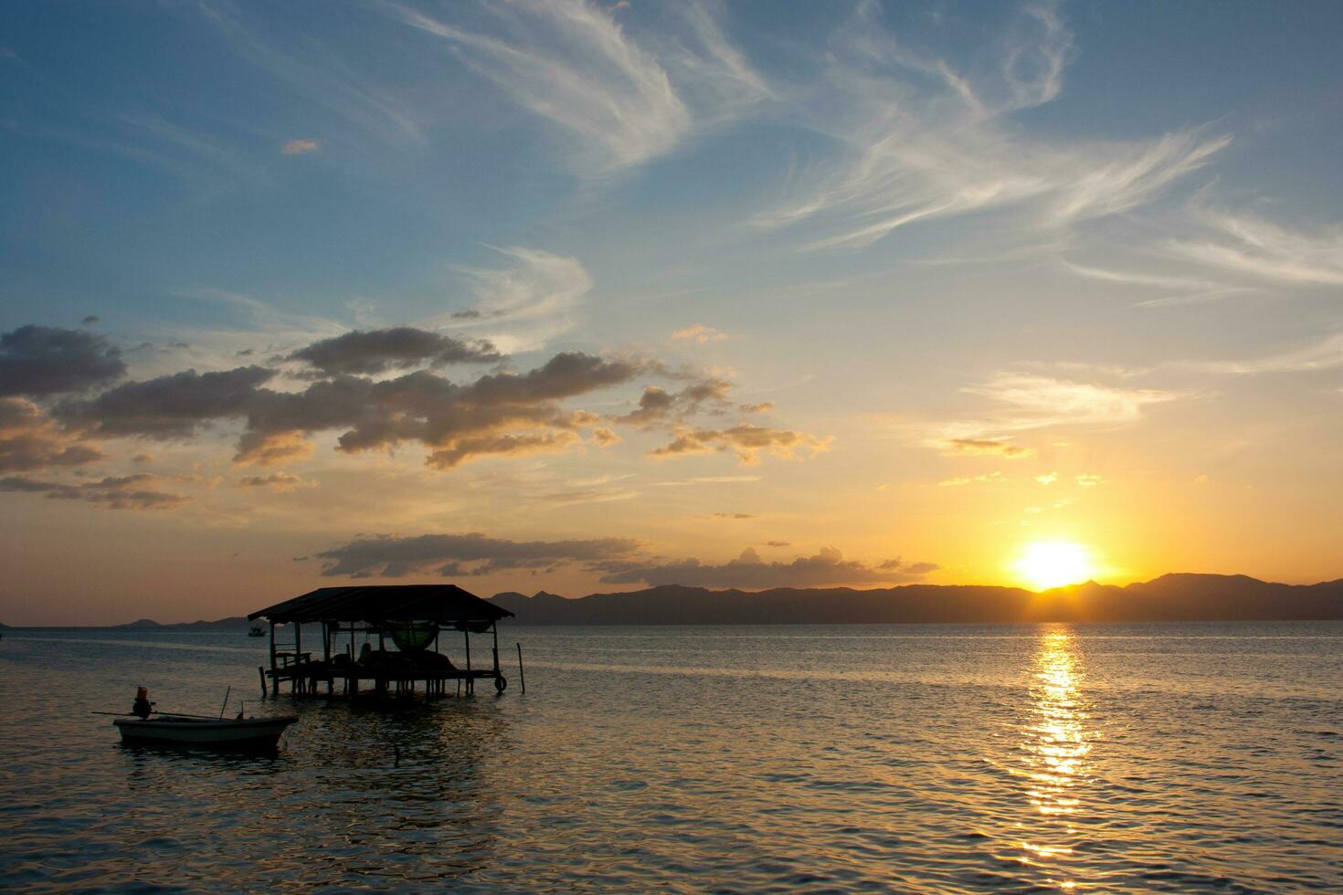 sunset at sea photo