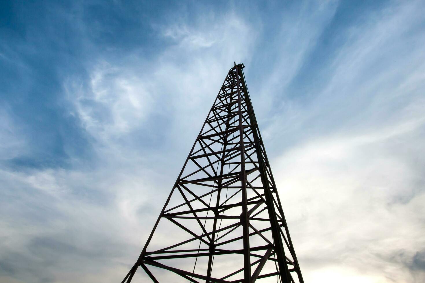 high tower sky background. photo