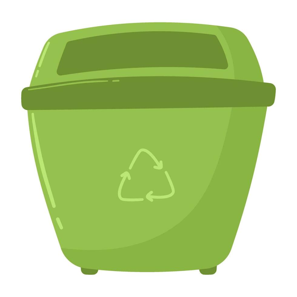 recycle bin green ecology illustration vector