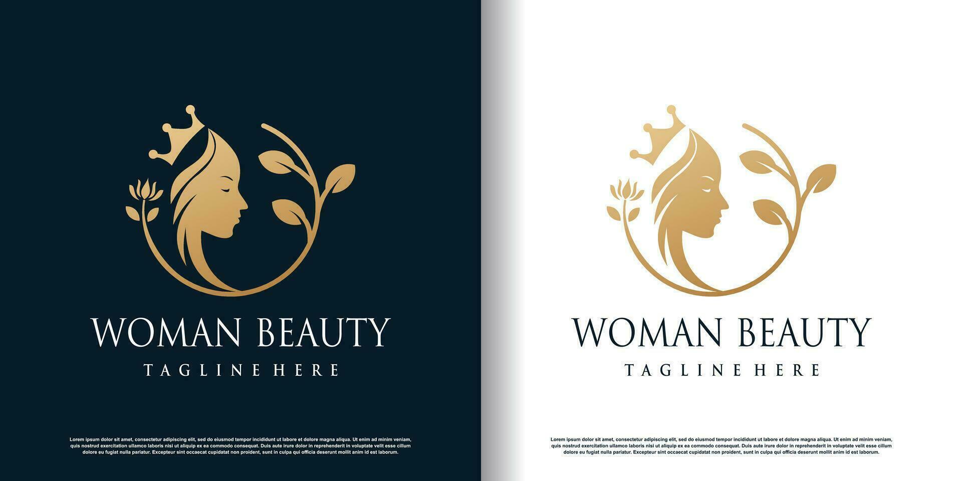 Nature beauty logo design with unique style Premium Vector