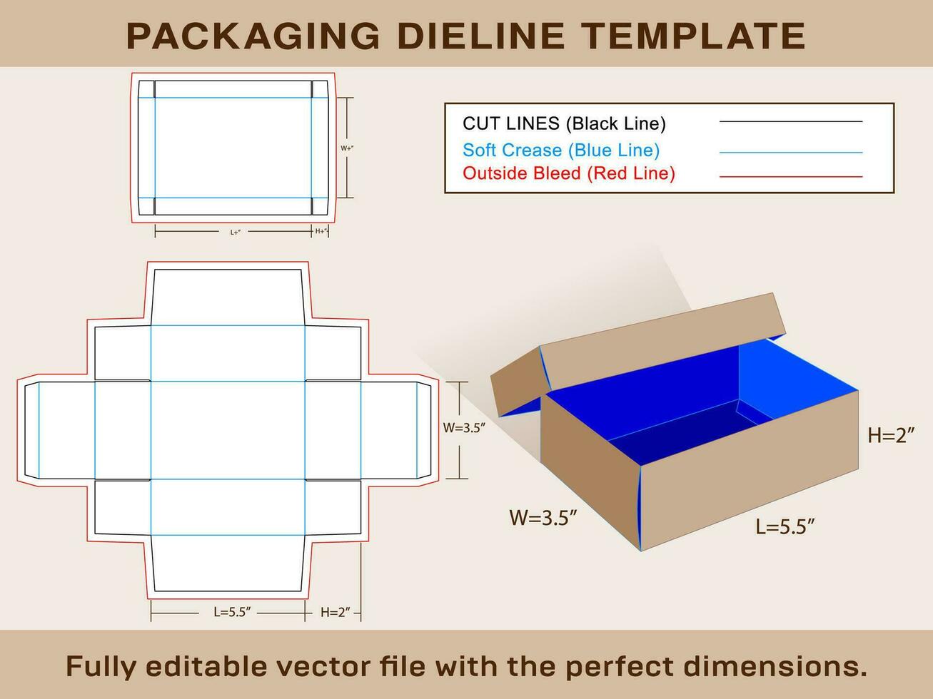 Mini Shoe Box, Favor Gift Box Dieline Template vector