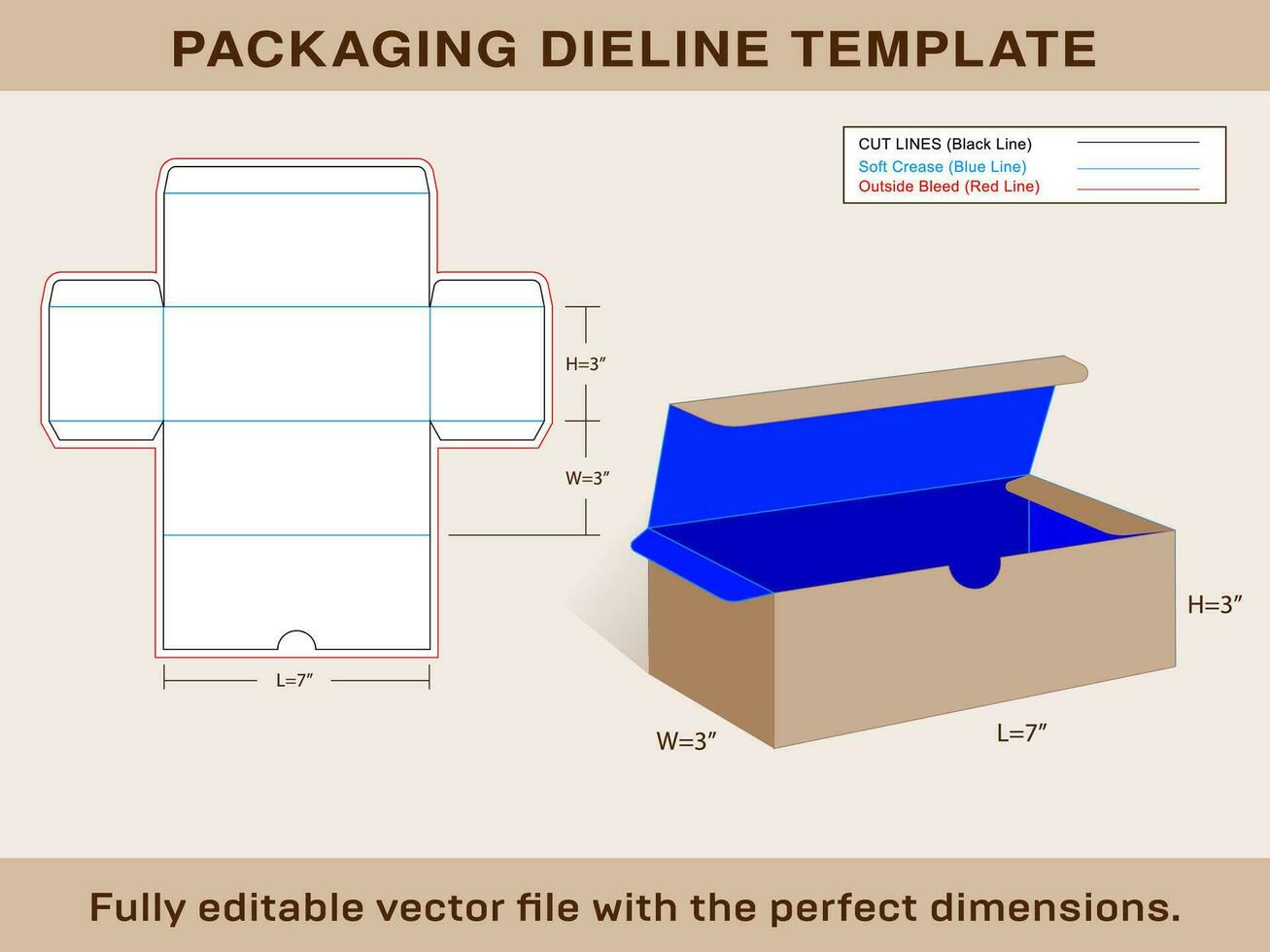 Gift Box Dieline Template vector
