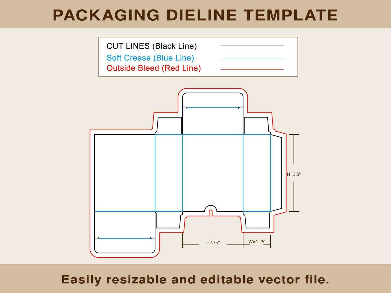 Shop Box Dieline Template vector
