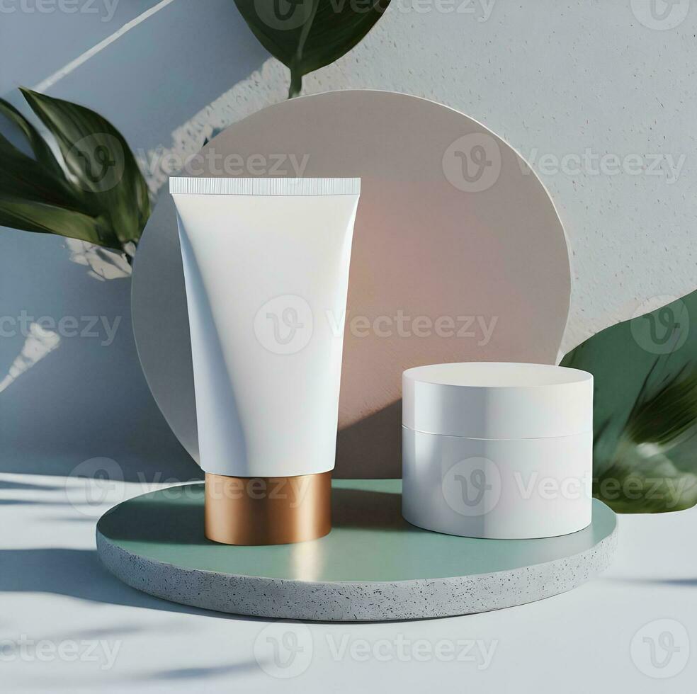 AI generated cosmetic cream, facial cleansing foam. photo