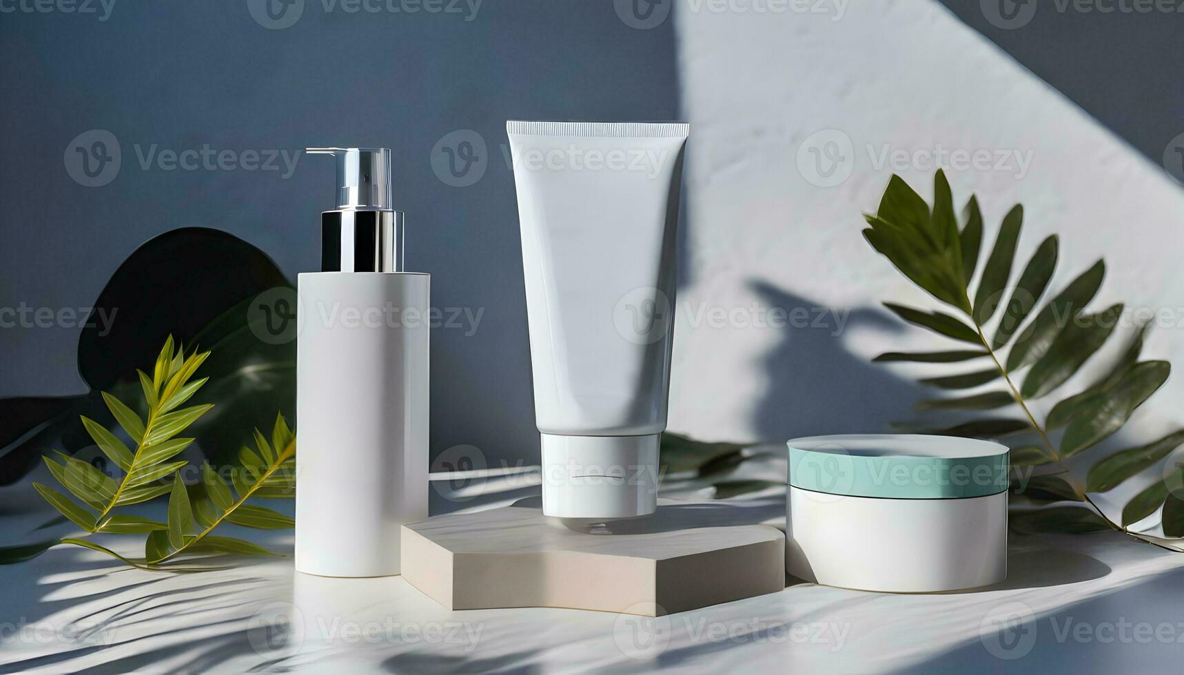 AI generated cosmetic product mockup. natural product. beauty concept. photo