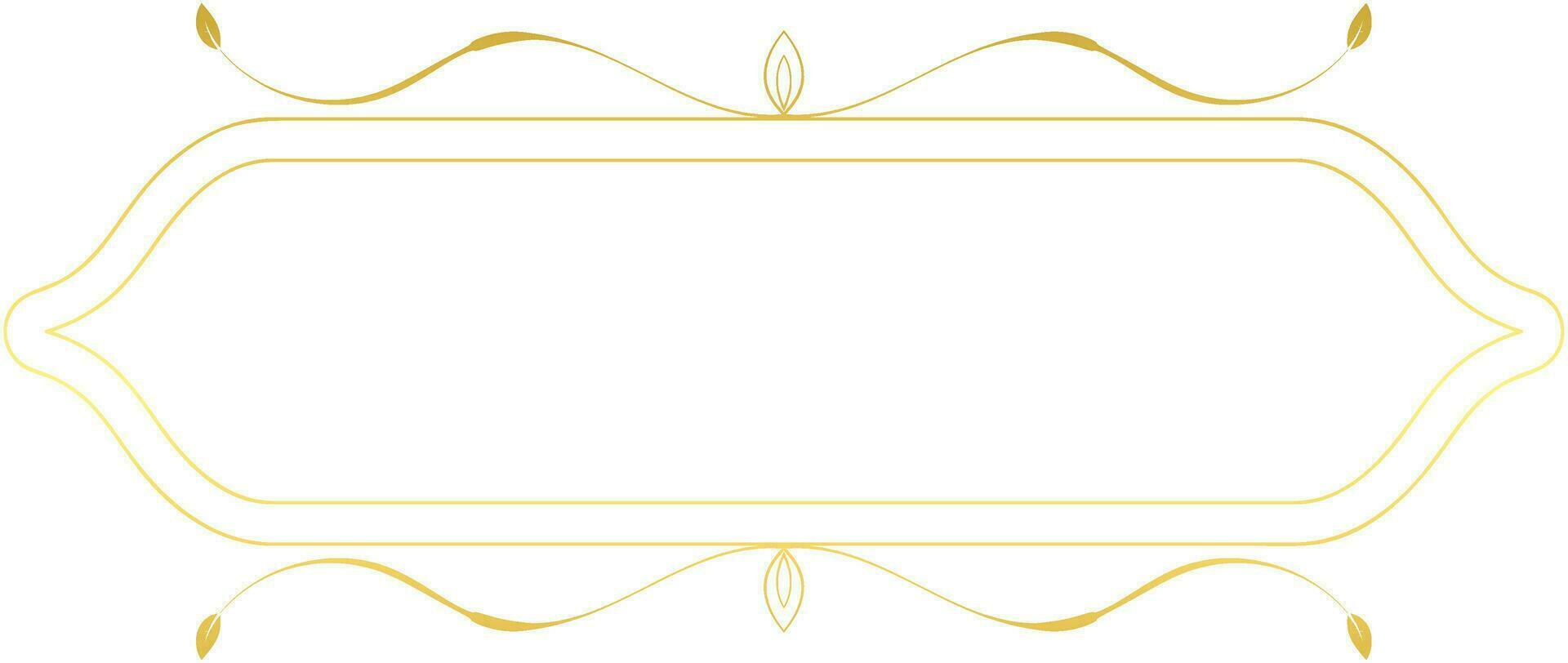 Vintage message frame rococo baroque gold color vector