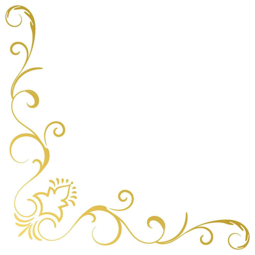 oro Clásico barroco esquina ornamento retro modelo antiguo estilo acanto. decorativo diseño filigrana caligrafía. usted lata utilizar para Boda decoración de saludo tarjeta y láser corte. vector