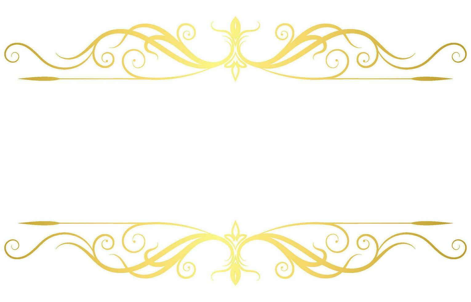 Lines for baroque vintage text Golden design, free space for text, frame vector