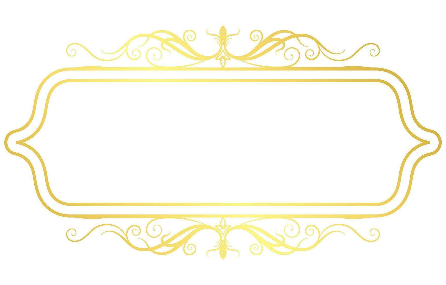 Vintage message frame rococo baroque gold color vector