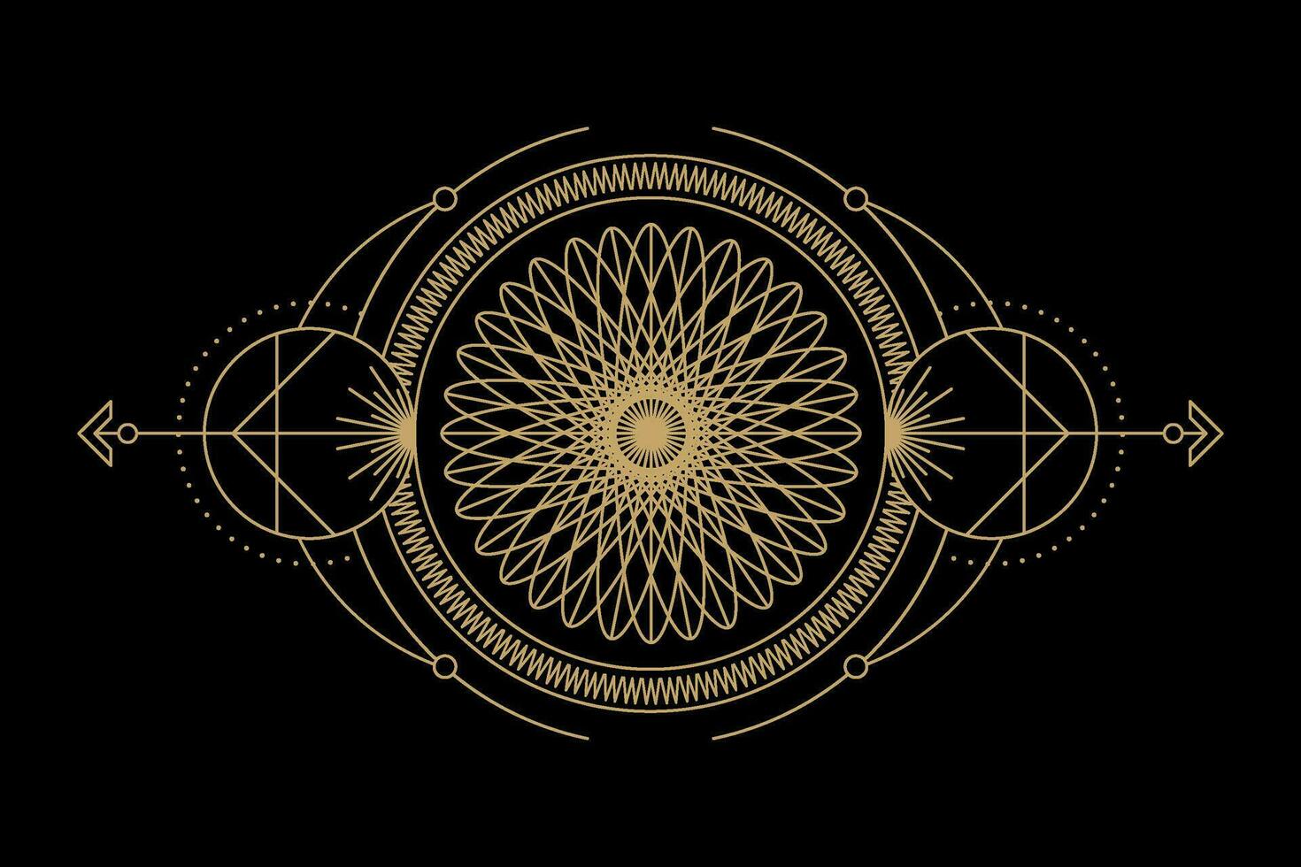 diseño de vector de círculo mágico dorado misterioso