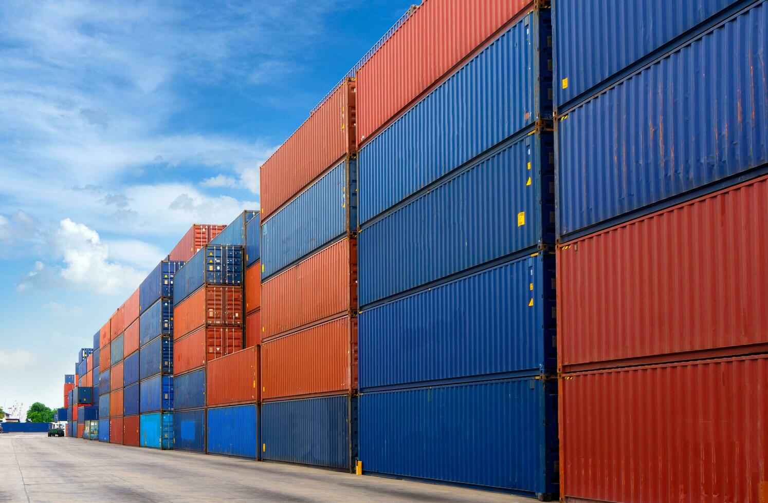 Container yard Background for Logistic Import Export business photo