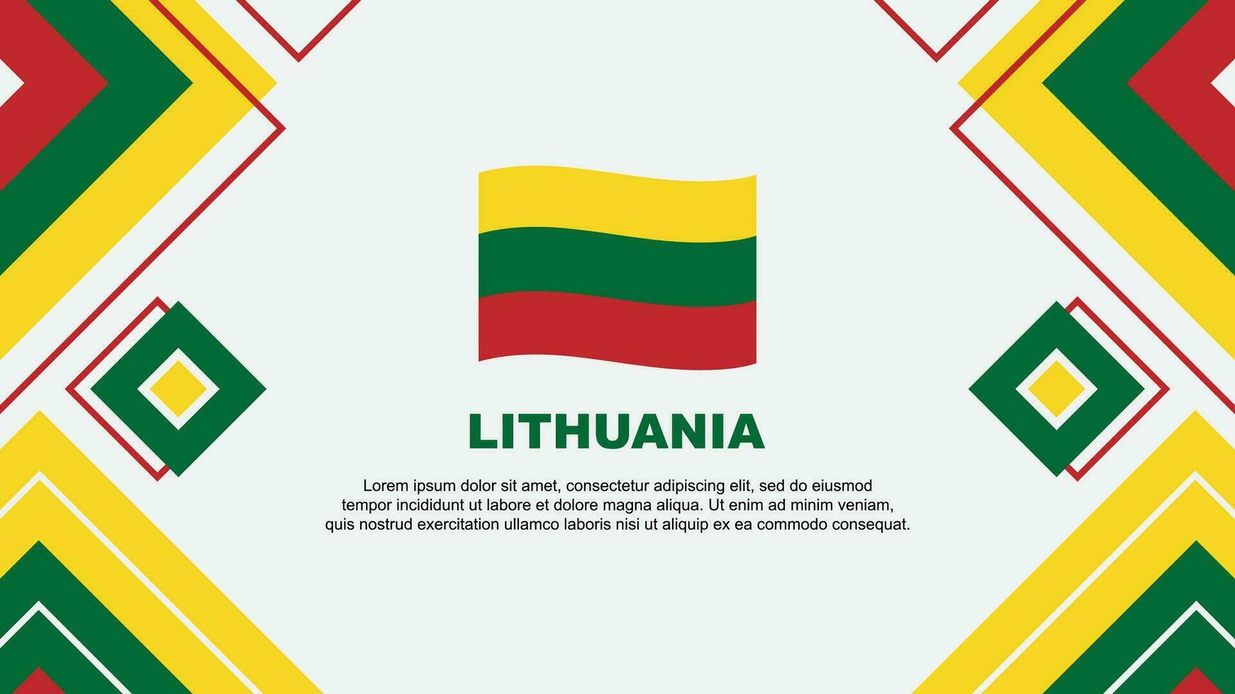 Lithuania Flag Abstract Background Design Template. Lithuania Independence Day Banner Wallpaper Vector Illustration. Lithuania Background