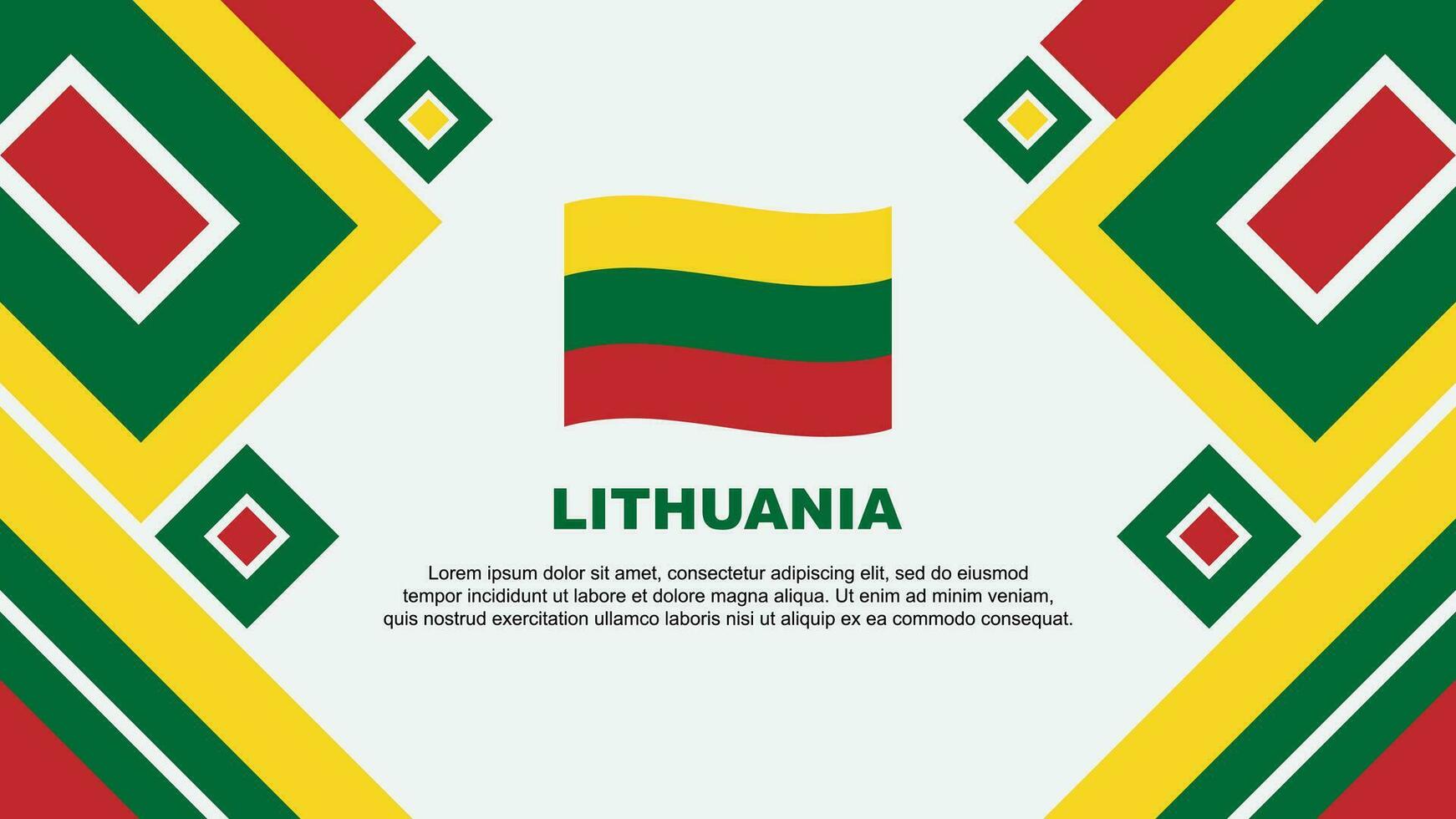 Lithuania Flag Abstract Background Design Template. Lithuania Independence Day Banner Wallpaper Vector Illustration. Lithuania Cartoon