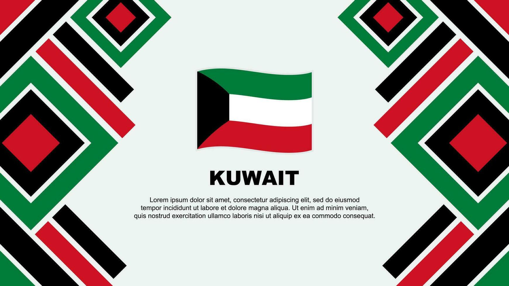 Kuwait Flag Abstract Background Design Template. Kuwait Independence Day Banner Wallpaper Vector Illustration. Kuwait