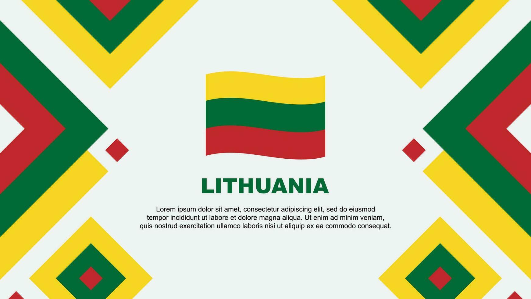 Lithuania Flag Abstract Background Design Template. Lithuania Independence Day Banner Wallpaper Vector Illustration. Lithuania Template