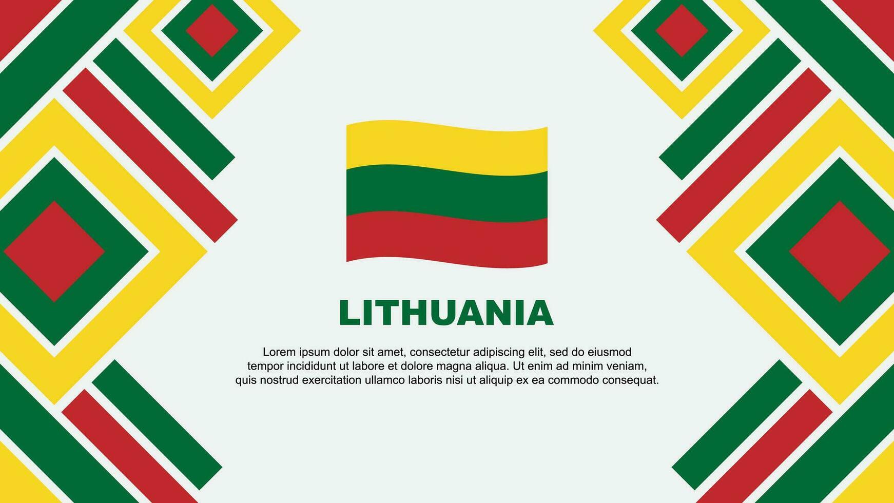 Lithuania Flag Abstract Background Design Template. Lithuania Independence Day Banner Wallpaper Vector Illustration. Lithuania