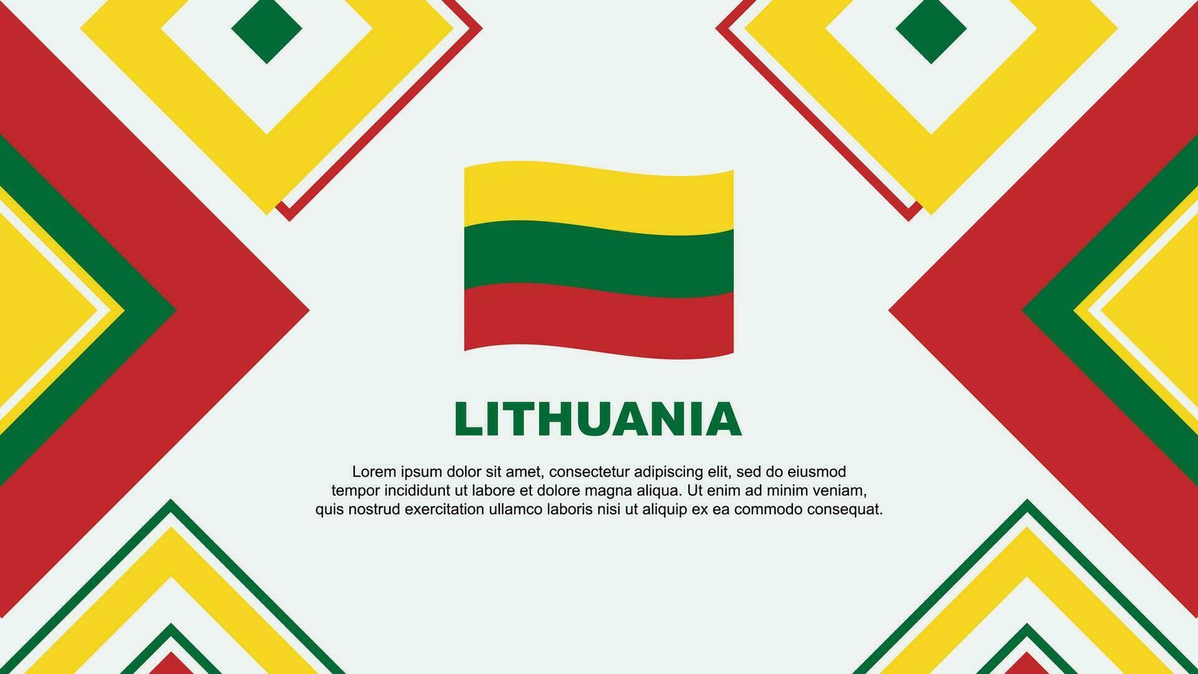 Lithuania Flag Abstract Background Design Template. Lithuania Independence Day Banner Wallpaper Vector Illustration. Lithuania Independence Day