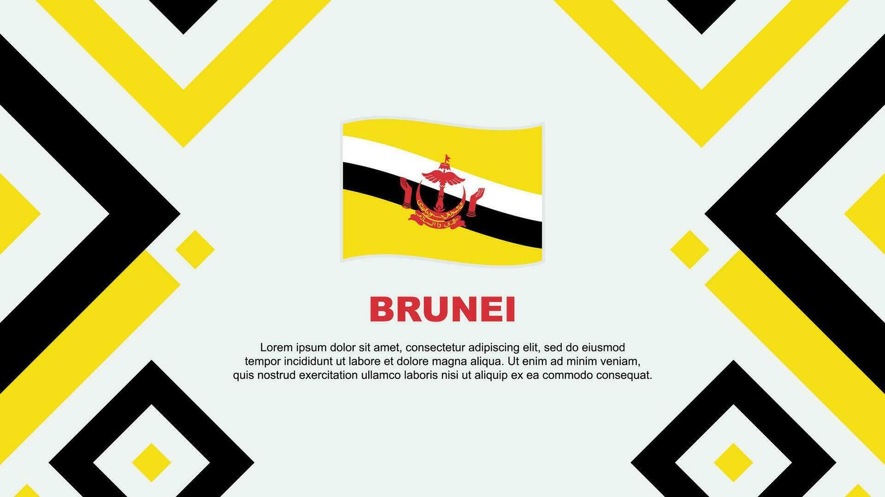 Brunei Flag Abstract Background Design Template. Brunei Independence Day Banner Wallpaper Vector Illustration. Brunei Template