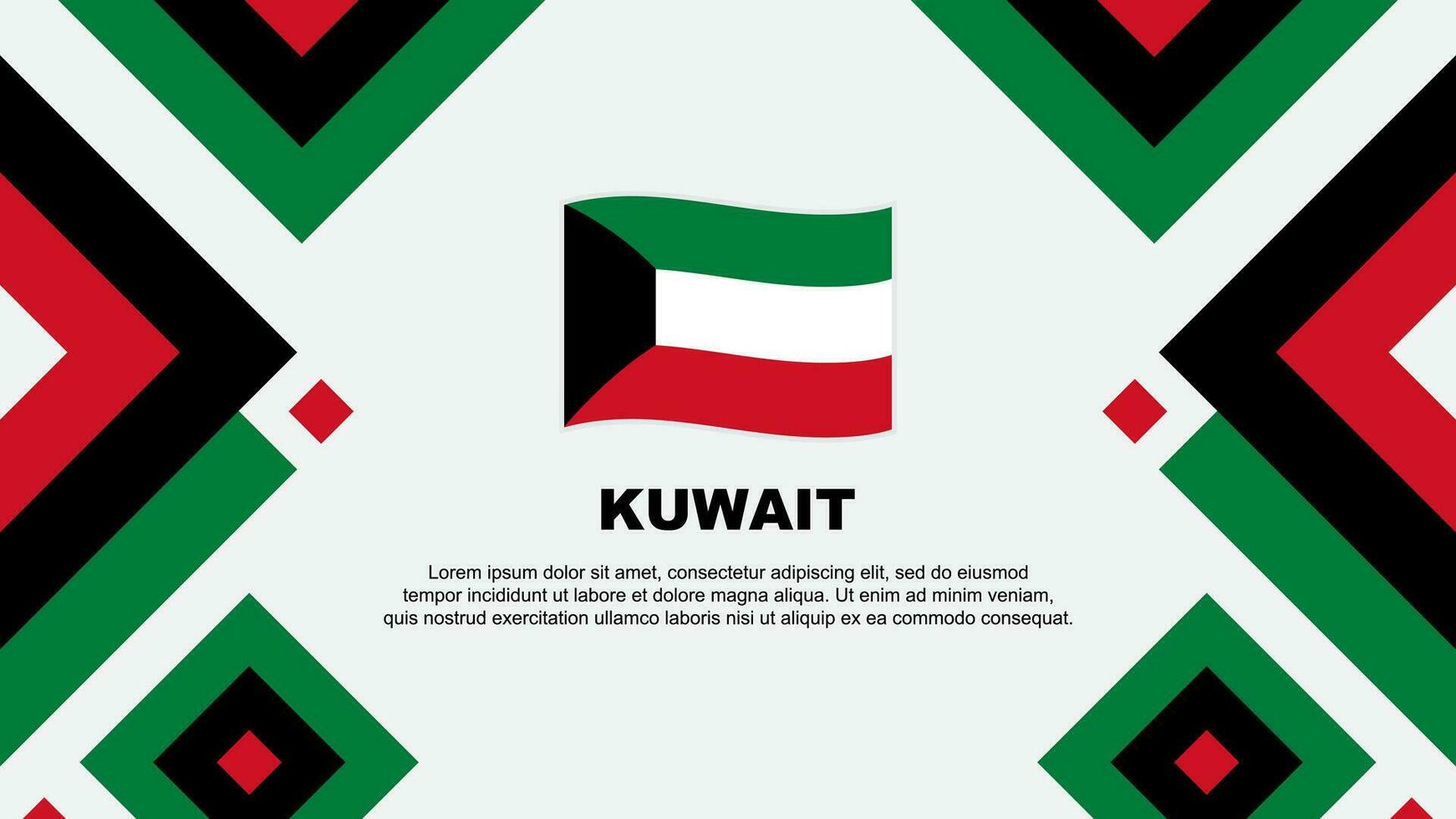 Kuwait Flag Abstract Background Design Template. Kuwait Independence Day Banner Wallpaper Vector Illustration. Kuwait Template
