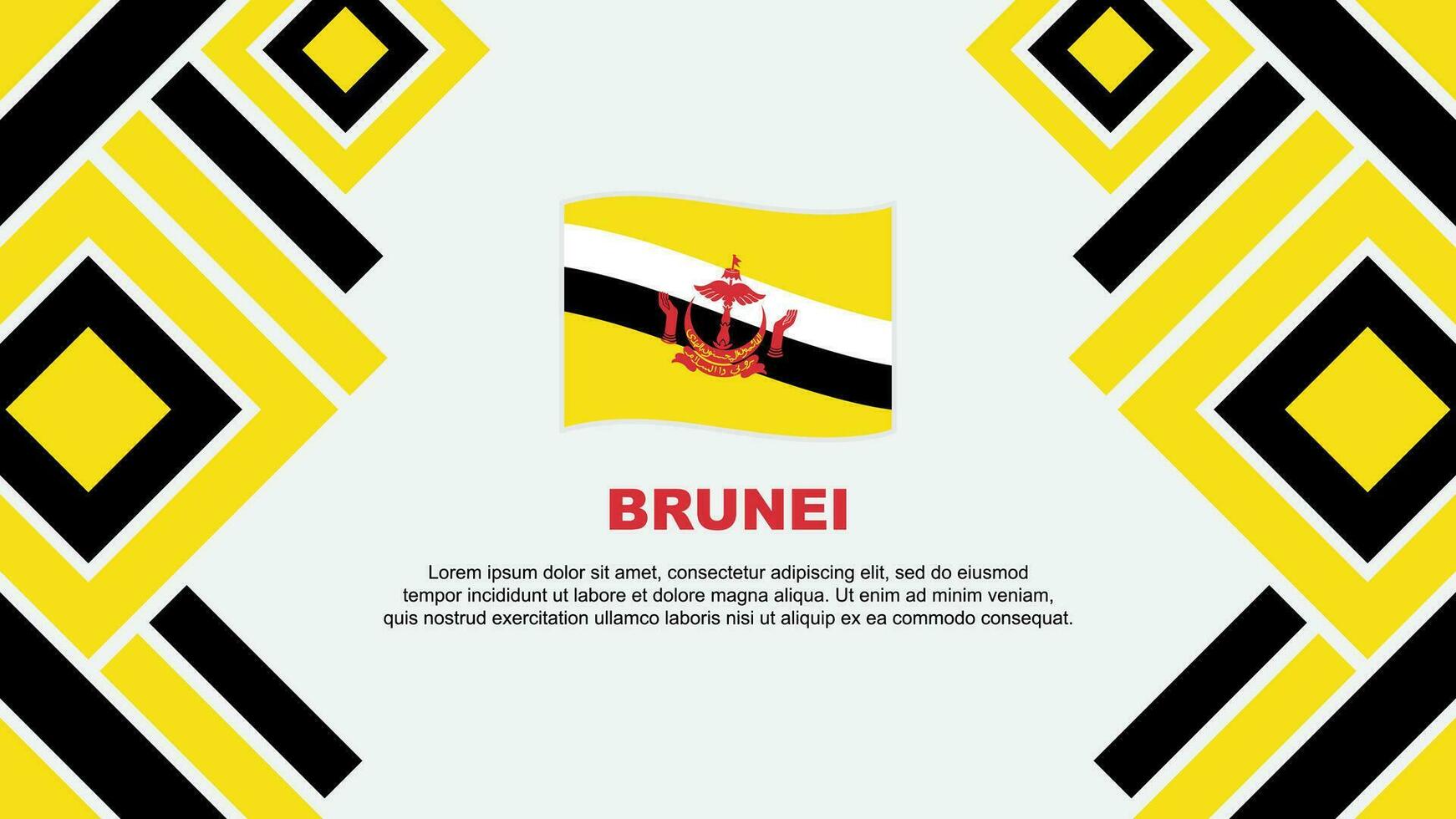 Brunei Flag Abstract Background Design Template. Brunei Independence Day Banner Wallpaper Vector Illustration. Brunei