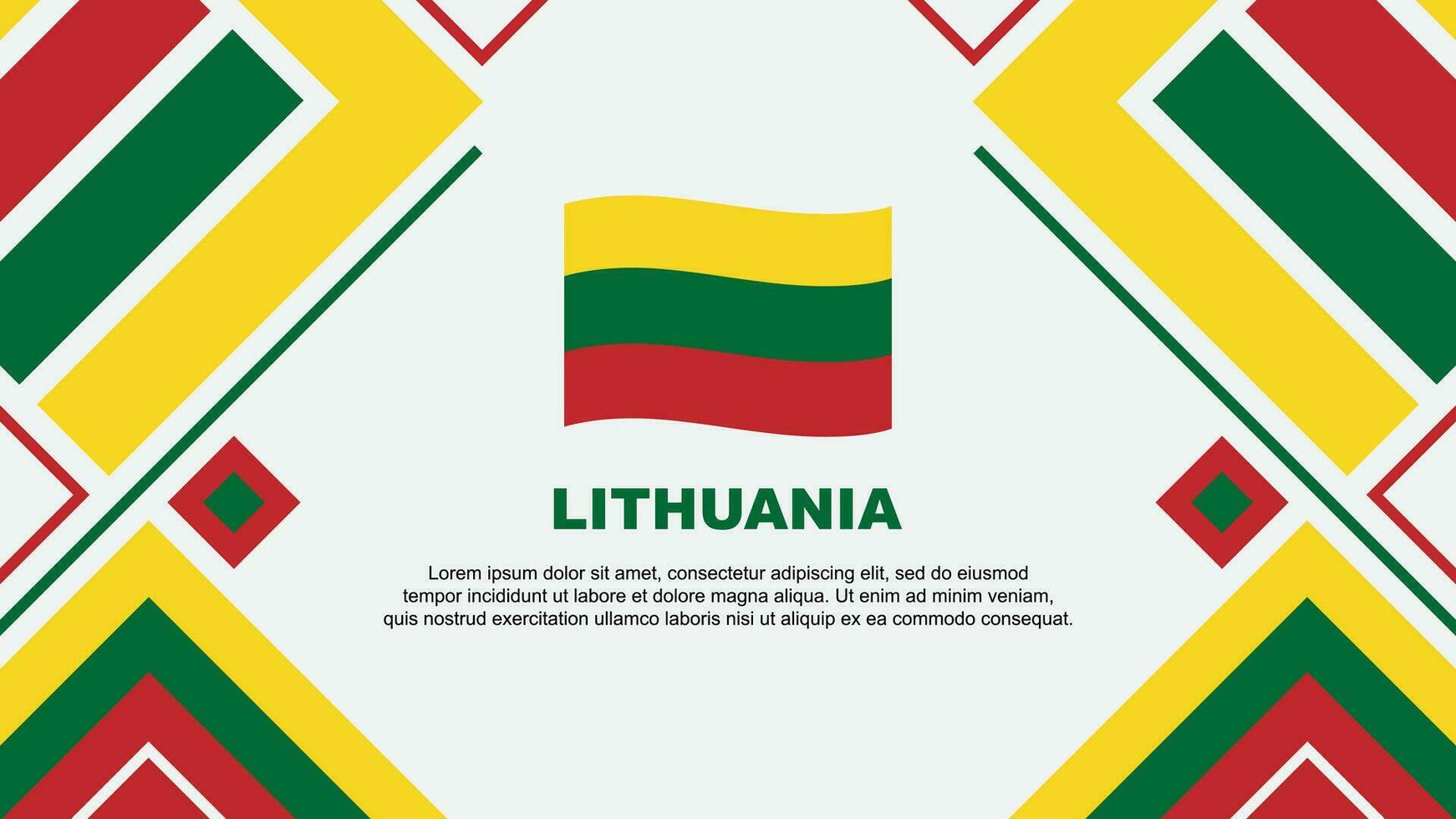 Lithuania Flag Abstract Background Design Template. Lithuania Independence Day Banner Wallpaper Vector Illustration. Lithuania Flag
