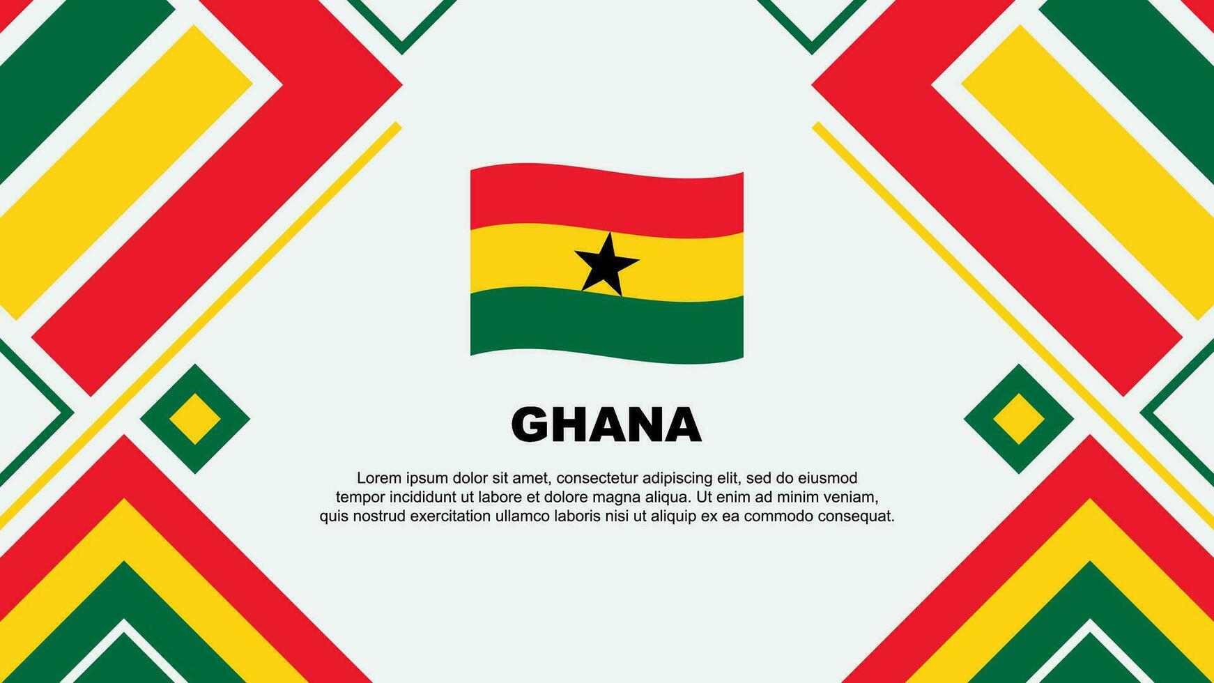 Ghana Flag Abstract Background Design Template. Ghana Independence Day Banner Wallpaper Vector Illustration. Ghana Flag