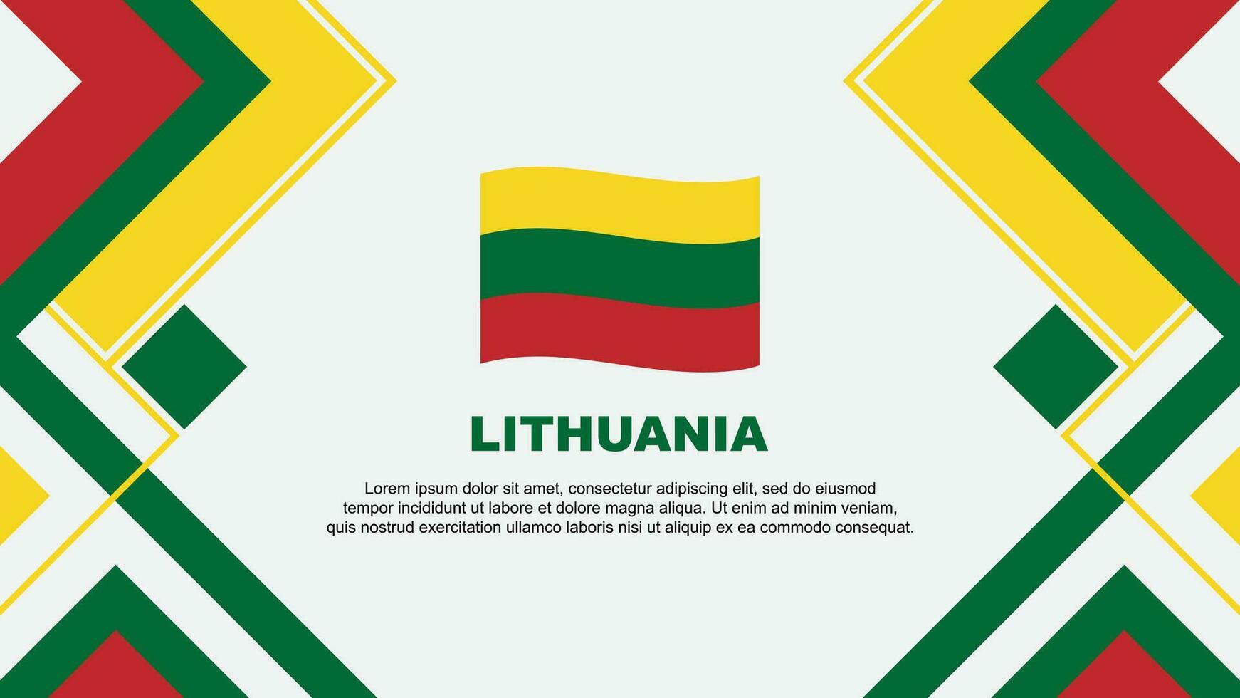 Lithuania Flag Abstract Background Design Template. Lithuania Independence Day Banner Wallpaper Vector Illustration. Lithuania Banner