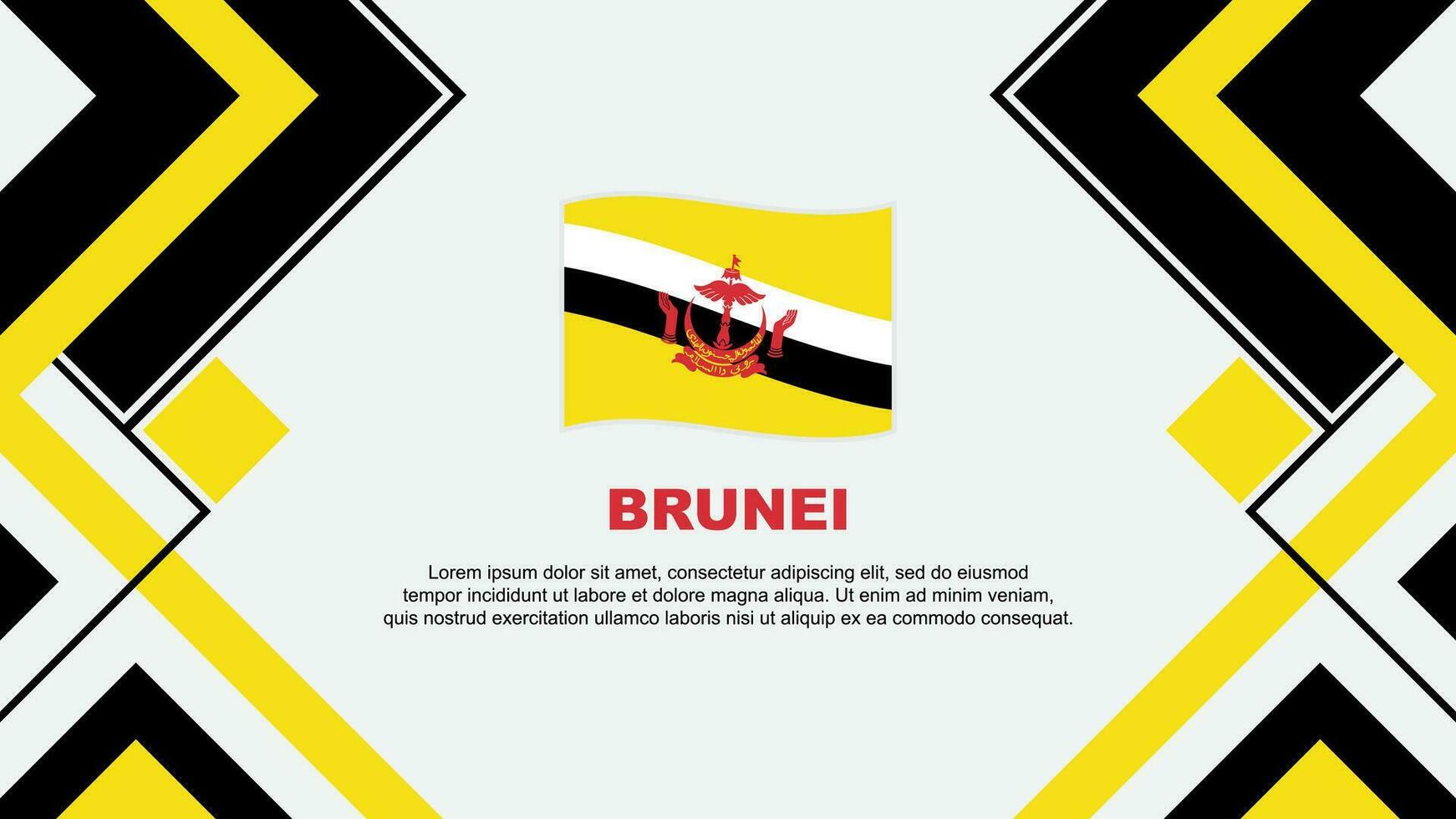 Brunei Flag Abstract Background Design Template. Brunei Independence Day Banner Wallpaper Vector Illustration. Brunei Banner