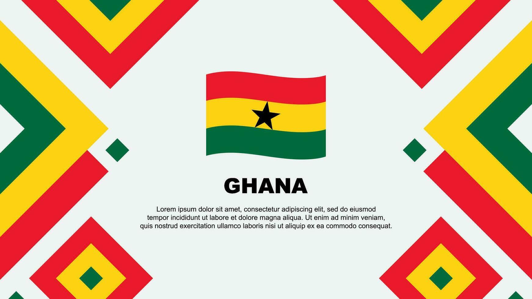 Ghana Flag Abstract Background Design Template. Ghana Independence Day Banner Wallpaper Vector Illustration. Ghana Template