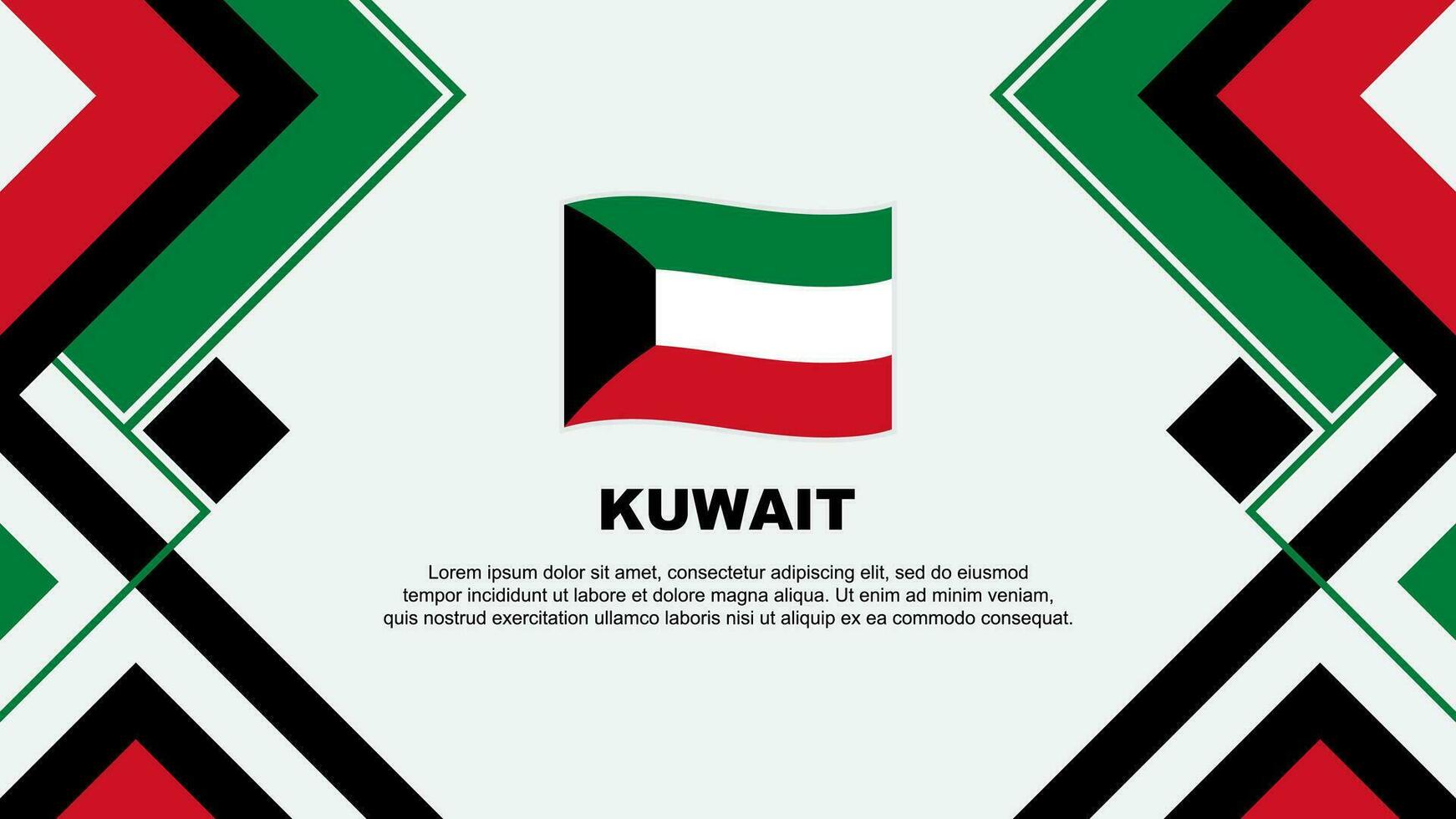 Kuwait Flag Abstract Background Design Template. Kuwait Independence Day Banner Wallpaper Vector Illustration. Kuwait Banner