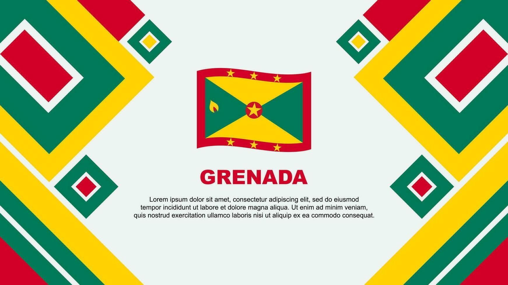 Grenada Flag Abstract Background Design Template. Grenada Independence Day Banner Wallpaper Vector Illustration. Grenada Cartoon