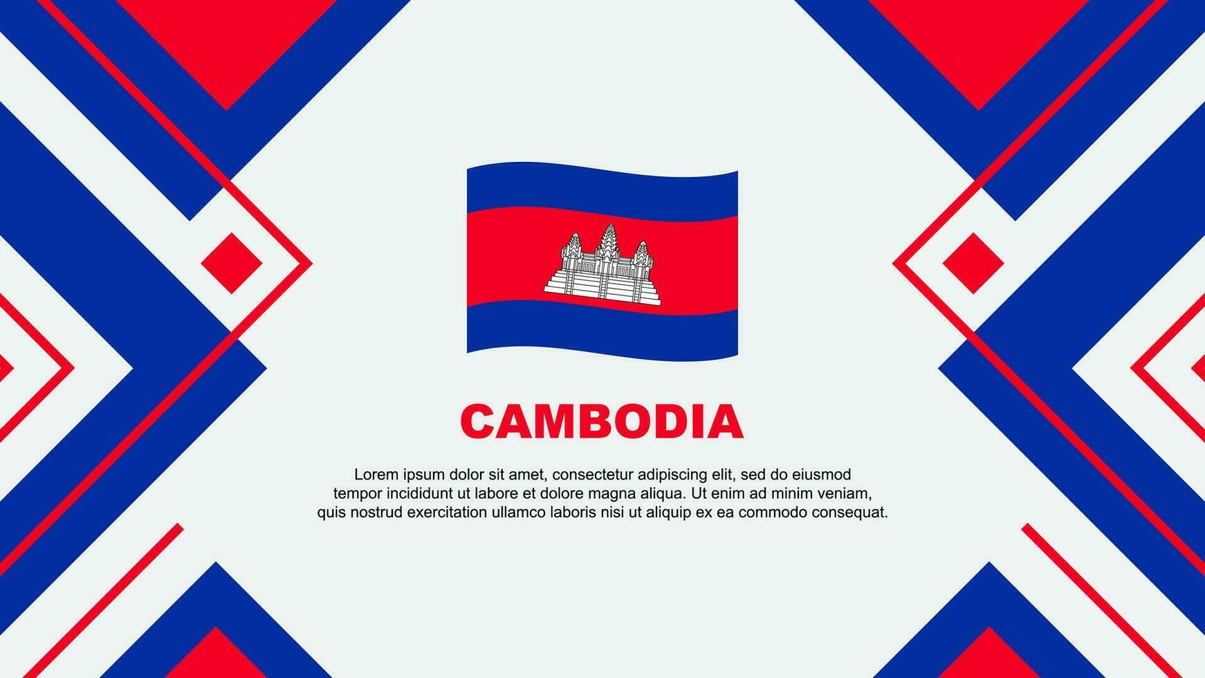 Cambodia Flag Abstract Background Design Template. Cambodia Independence Day Banner Wallpaper Vector Illustration. Cambodia Illustration