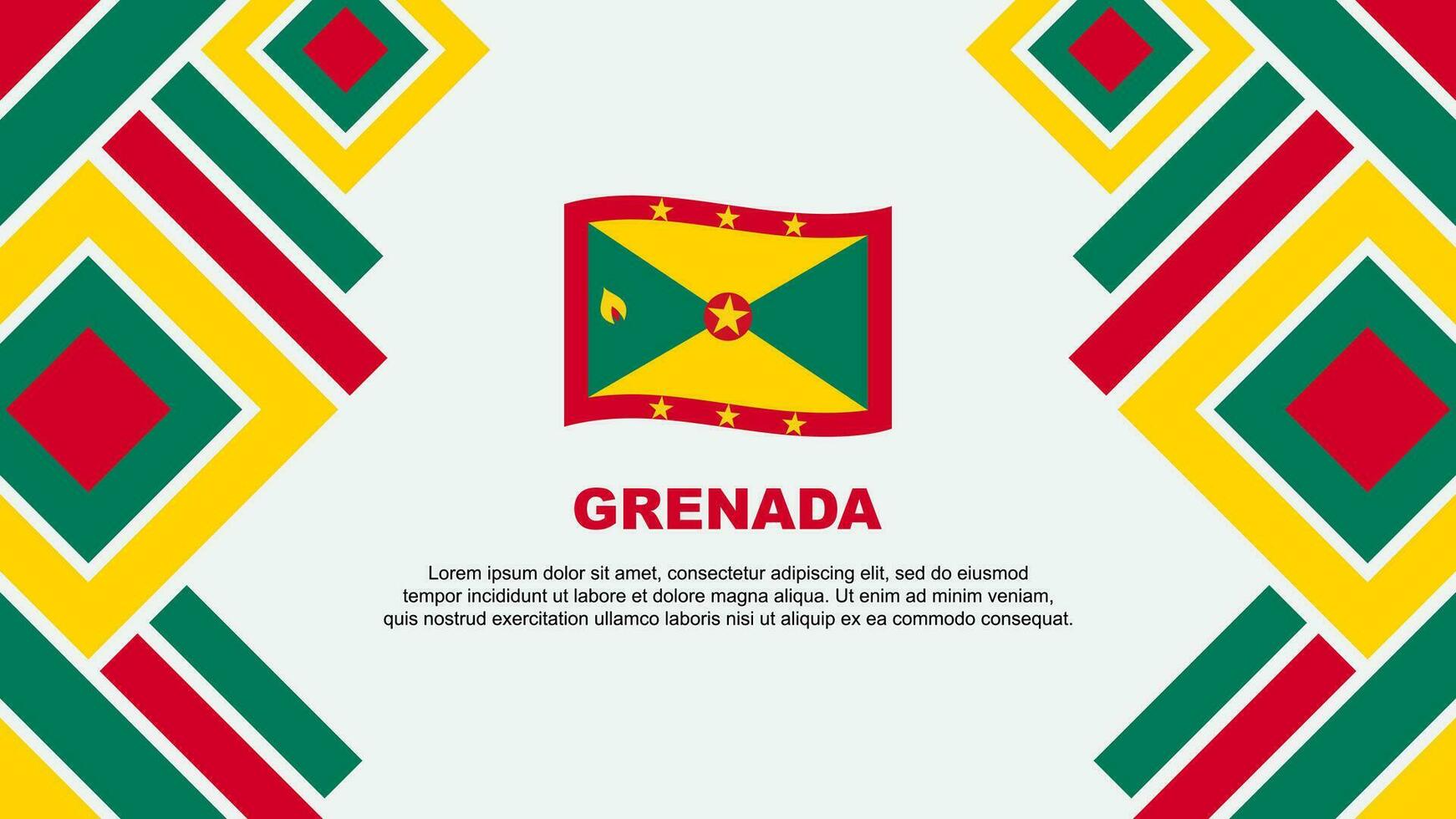Grenada Flag Abstract Background Design Template. Grenada Independence Day Banner Wallpaper Vector Illustration. Grenada