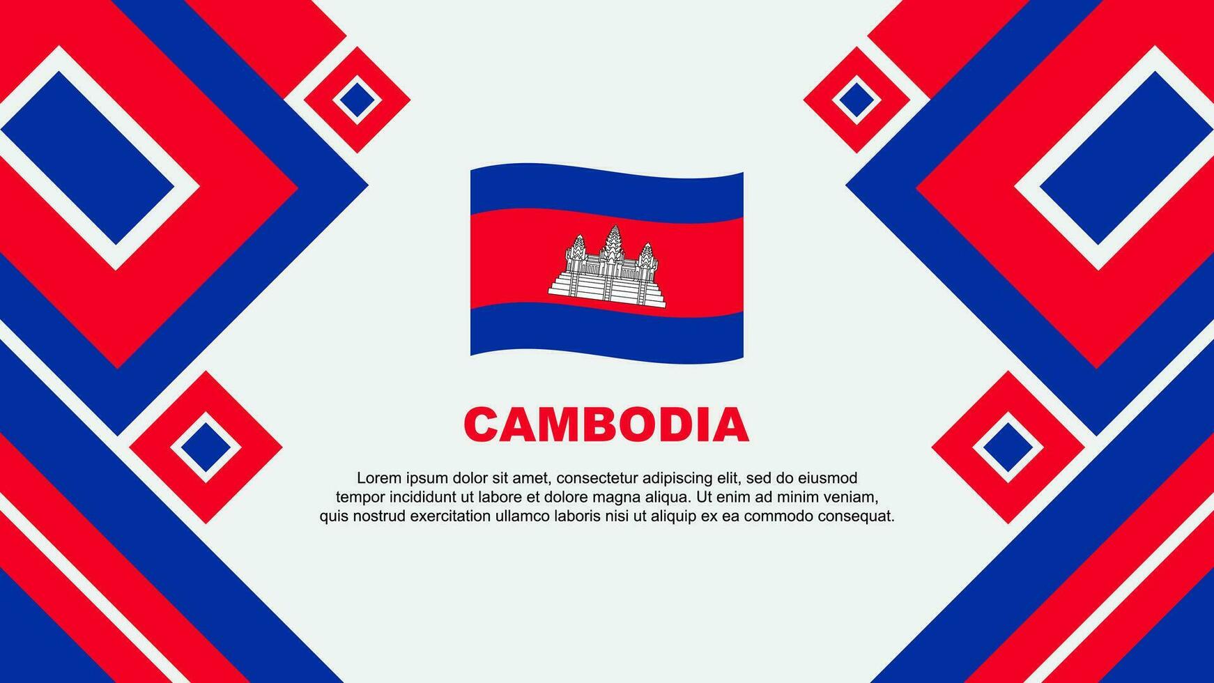 Cambodia Flag Abstract Background Design Template. Cambodia Independence Day Banner Wallpaper Vector Illustration. Cambodia Cartoon