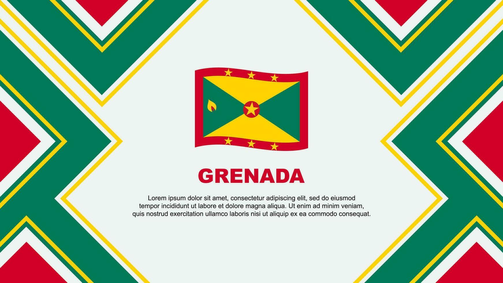 Grenada Flag Abstract Background Design Template. Grenada Independence Day Banner Wallpaper Vector Illustration. Grenada Vector