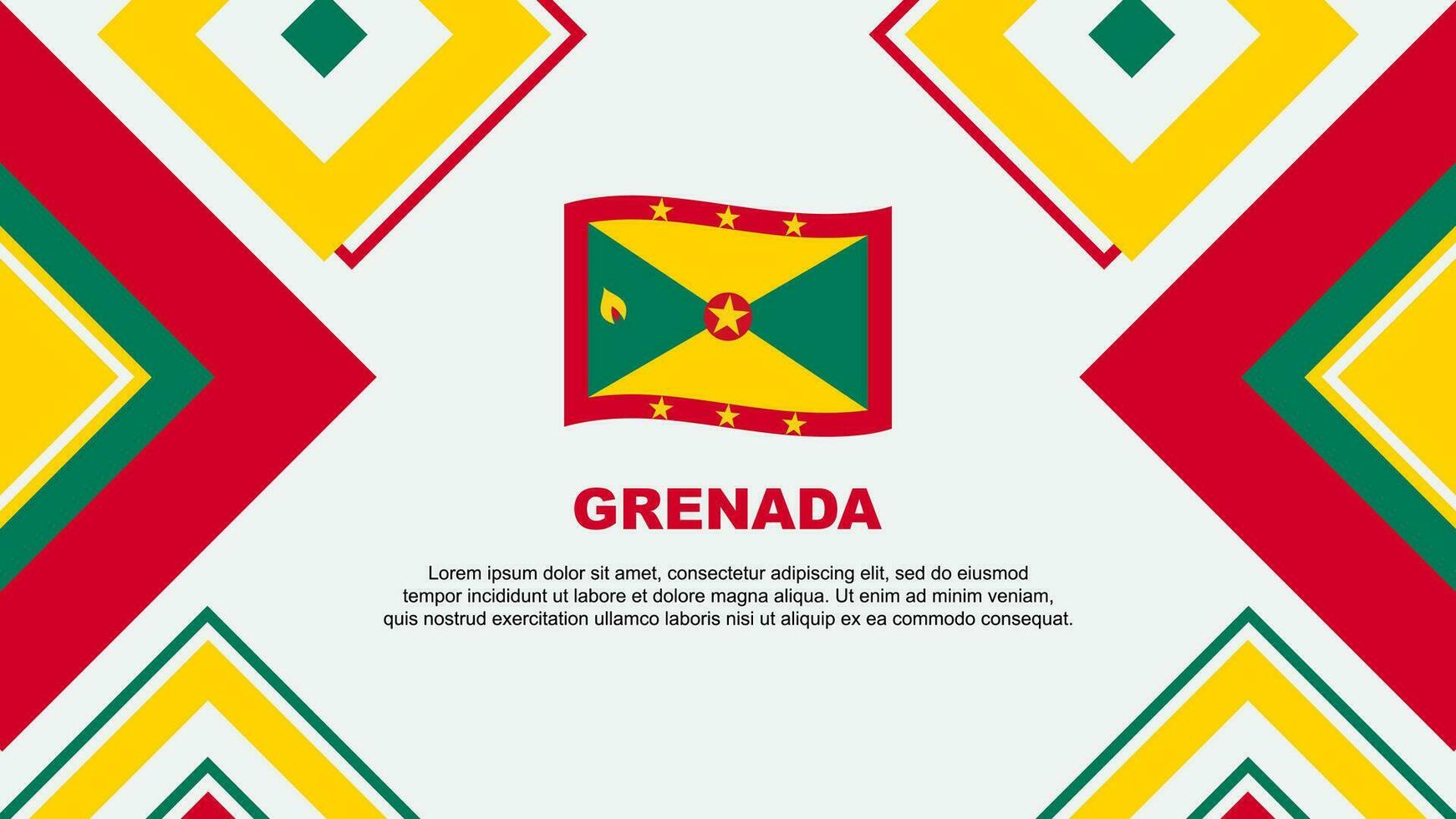 Grenada Flag Abstract Background Design Template. Grenada Independence Day Banner Wallpaper Vector Illustration. Grenada Independence Day