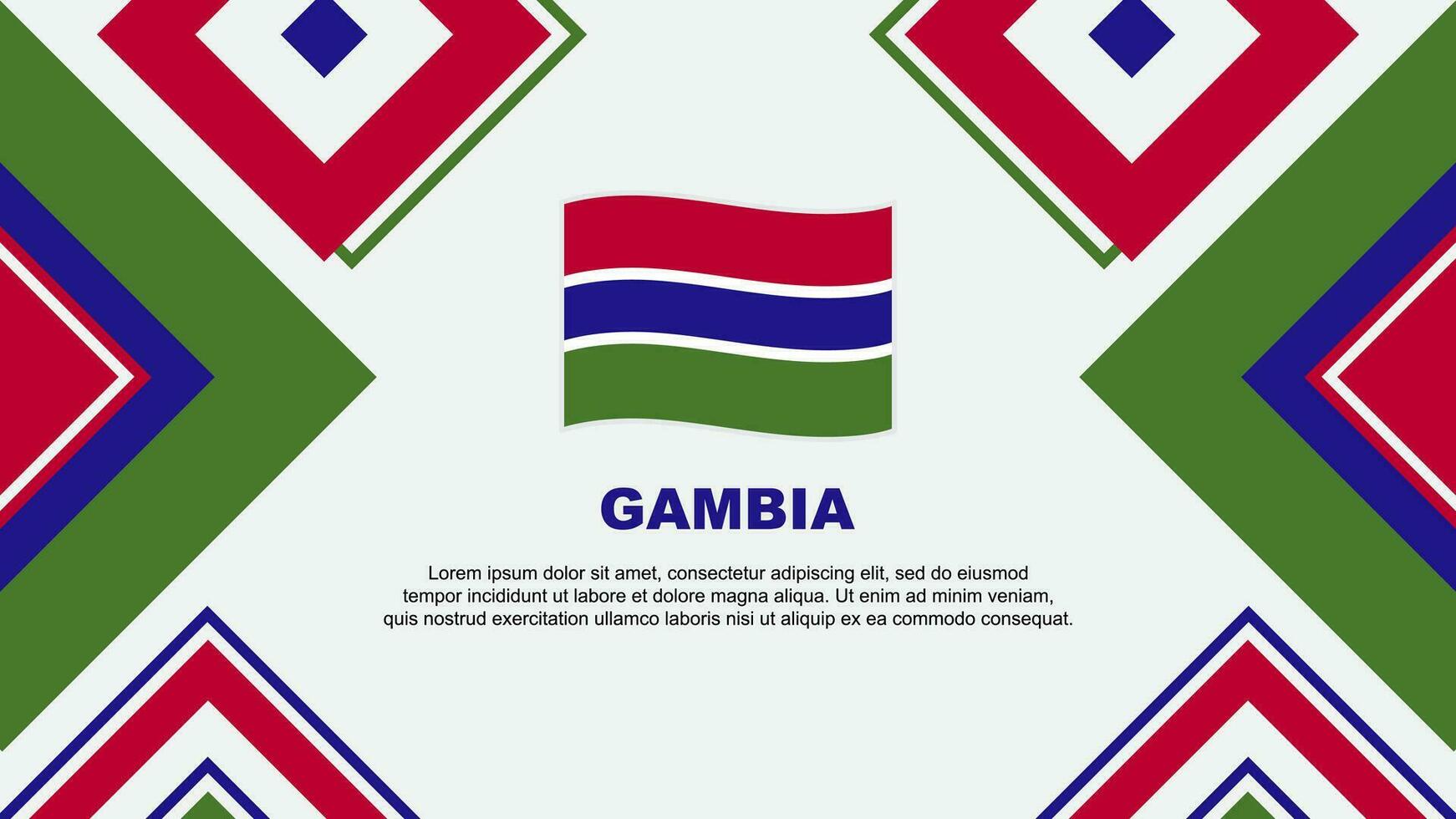 Gambia Flag Abstract Background Design Template. Gambia Independence Day Banner Wallpaper Vector Illustration. Gambia Independence Day