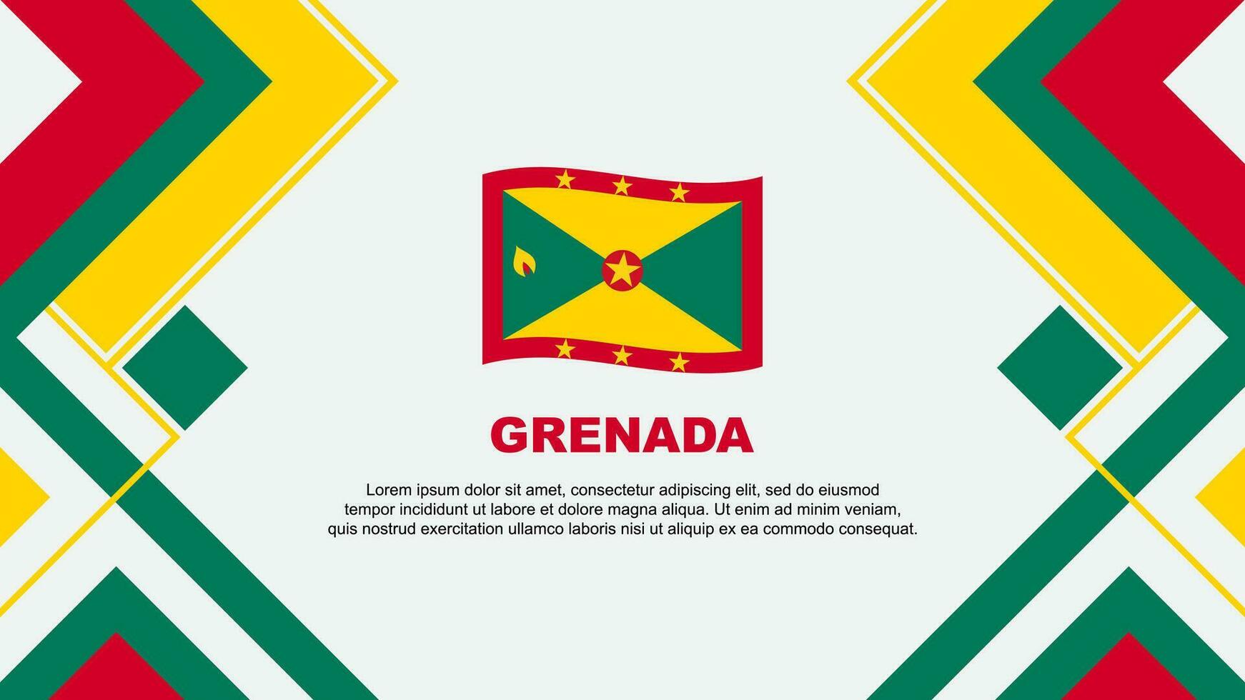 Grenada Flag Abstract Background Design Template. Grenada Independence Day Banner Wallpaper Vector Illustration. Grenada Banner
