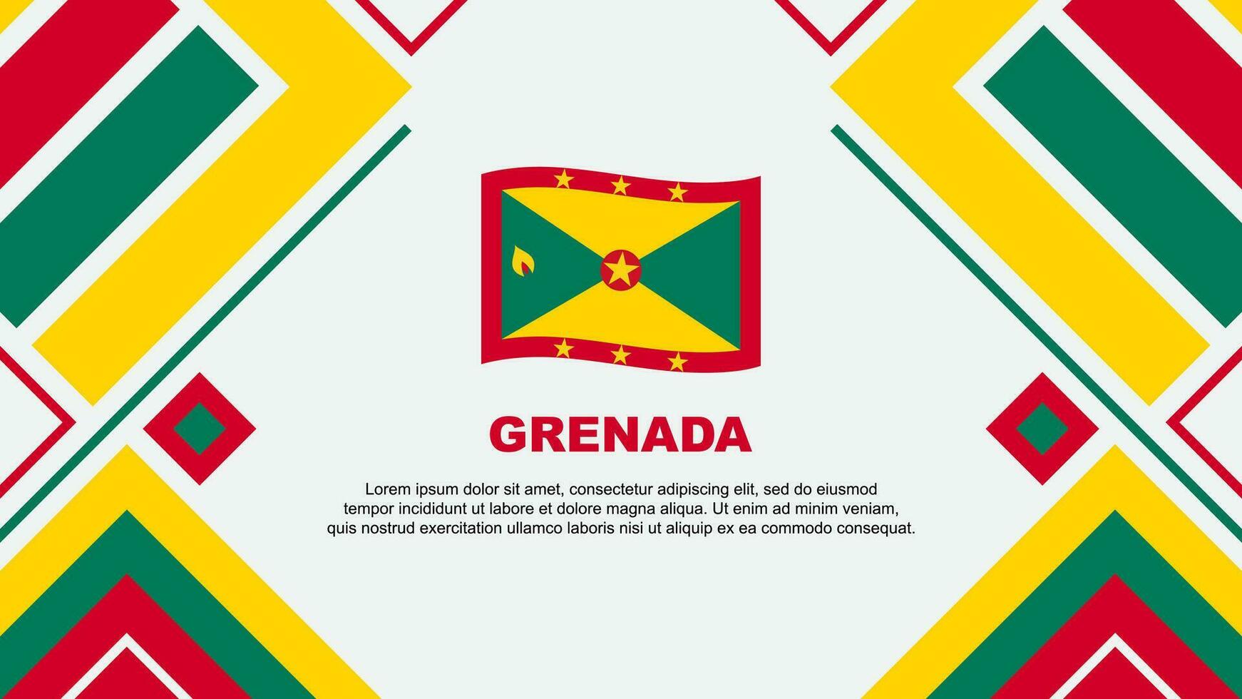 Grenada Flag Abstract Background Design Template. Grenada Independence Day Banner Wallpaper Vector Illustration. Grenada Flag