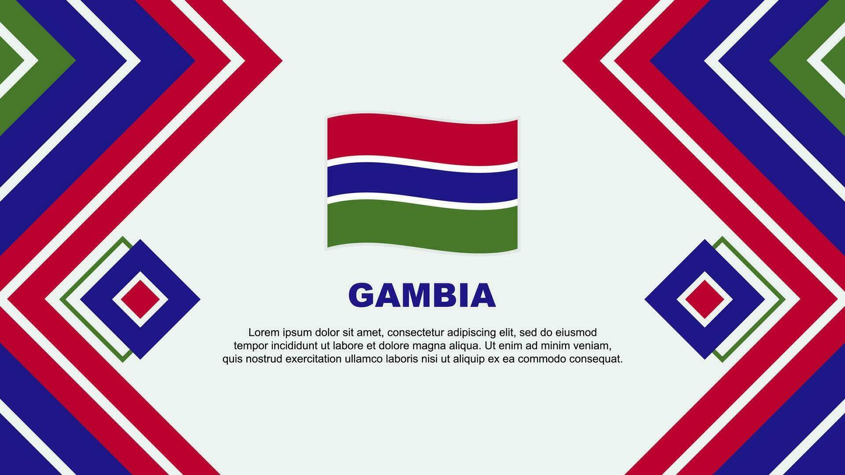 Gambia Flag Abstract Background Design Template. Gambia Independence Day Banner Wallpaper Vector Illustration. Gambia Design