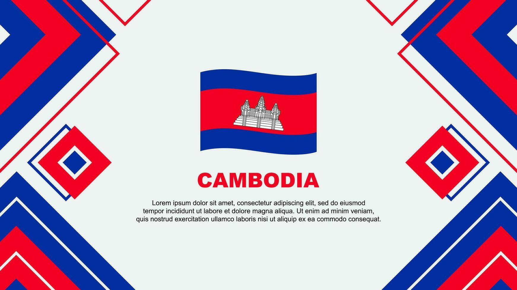 Cambodia Flag Abstract Background Design Template. Cambodia Independence Day Banner Wallpaper Vector Illustration. Cambodia Background