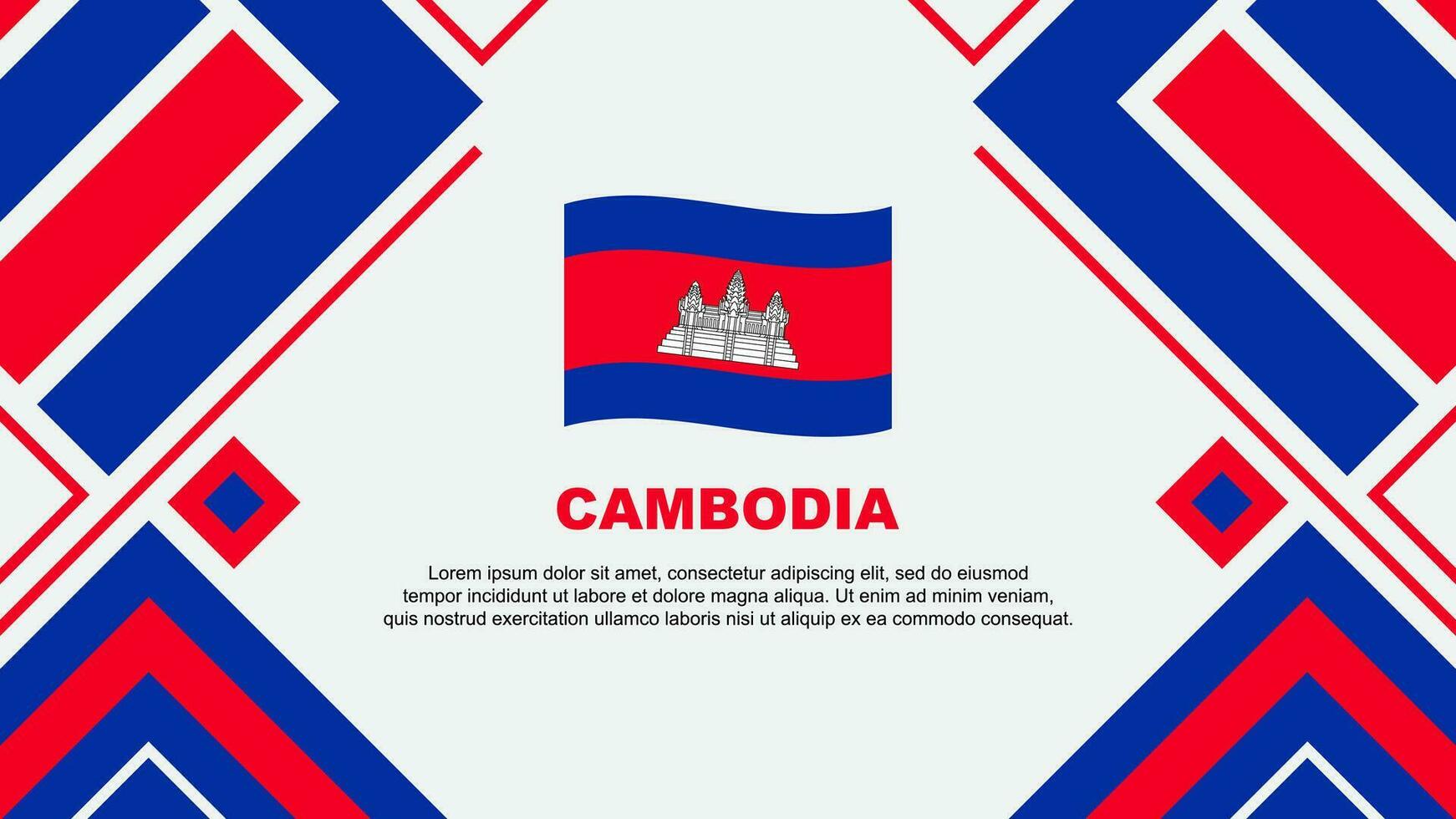 Cambodia Flag Abstract Background Design Template. Cambodia Independence Day Banner Wallpaper Vector Illustration. Cambodia Flag