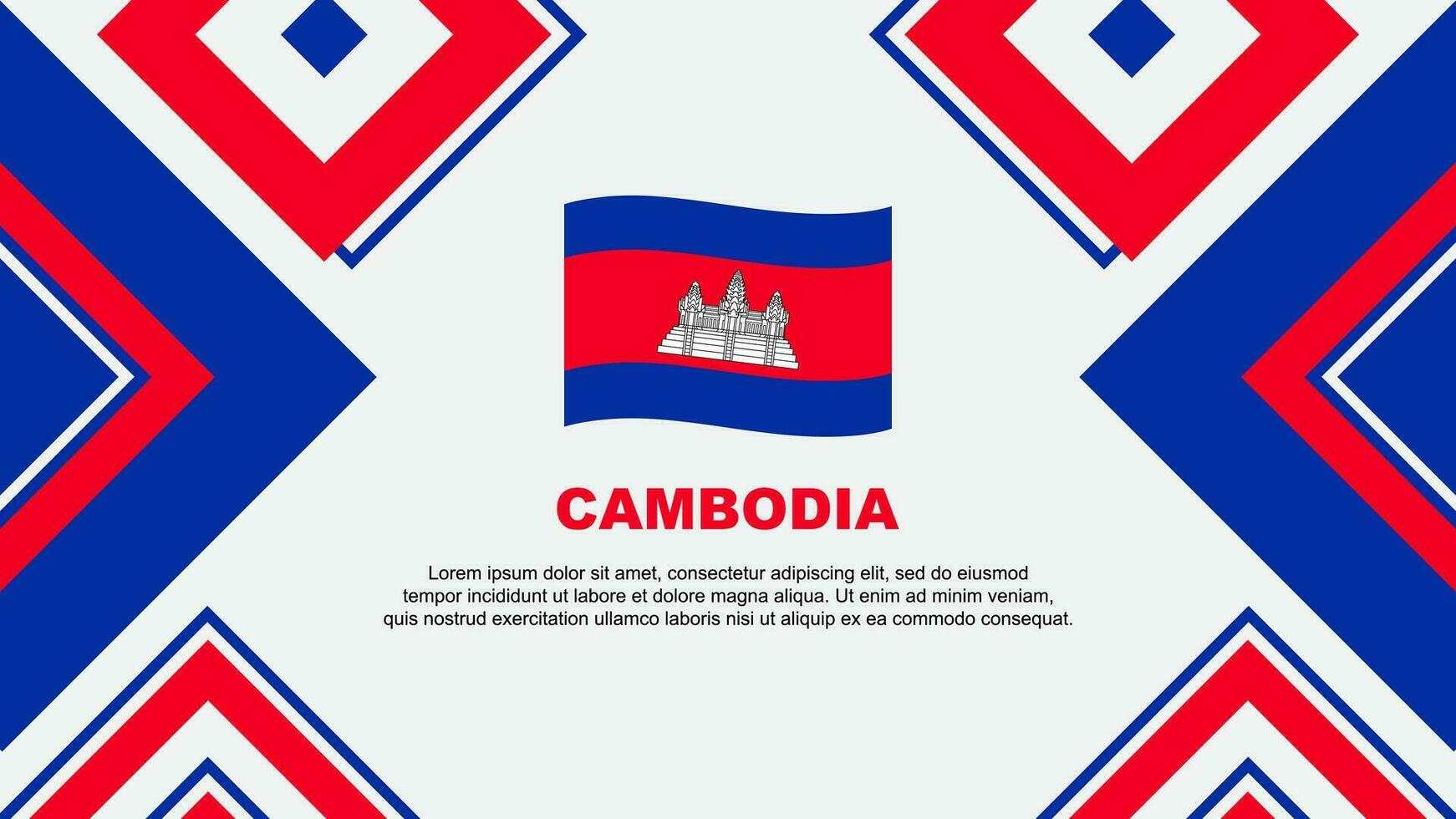 Cambodia Flag Abstract Background Design Template. Cambodia Independence Day Banner Wallpaper Vector Illustration. Cambodia Independence Day